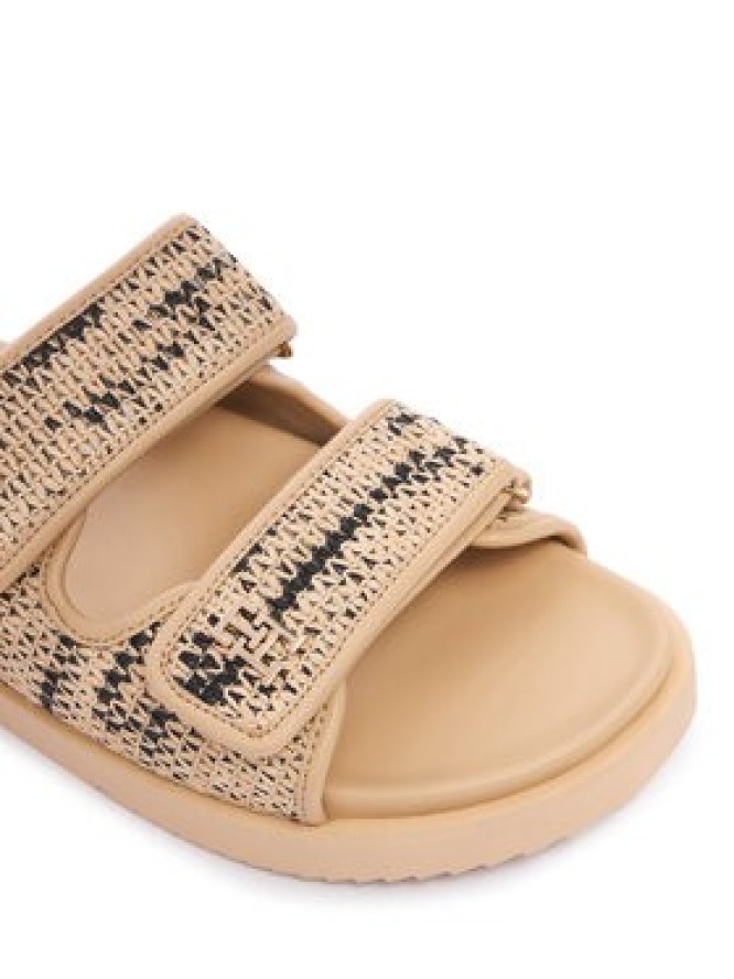 Tommy Hilfiger Klapki Double Strap Raffia FW0FW09122 Beżowy