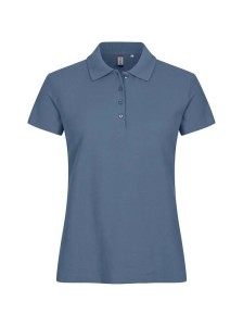 clique Basic Polo Women – 100% bawełna, Steel Blue, dopasowany krój