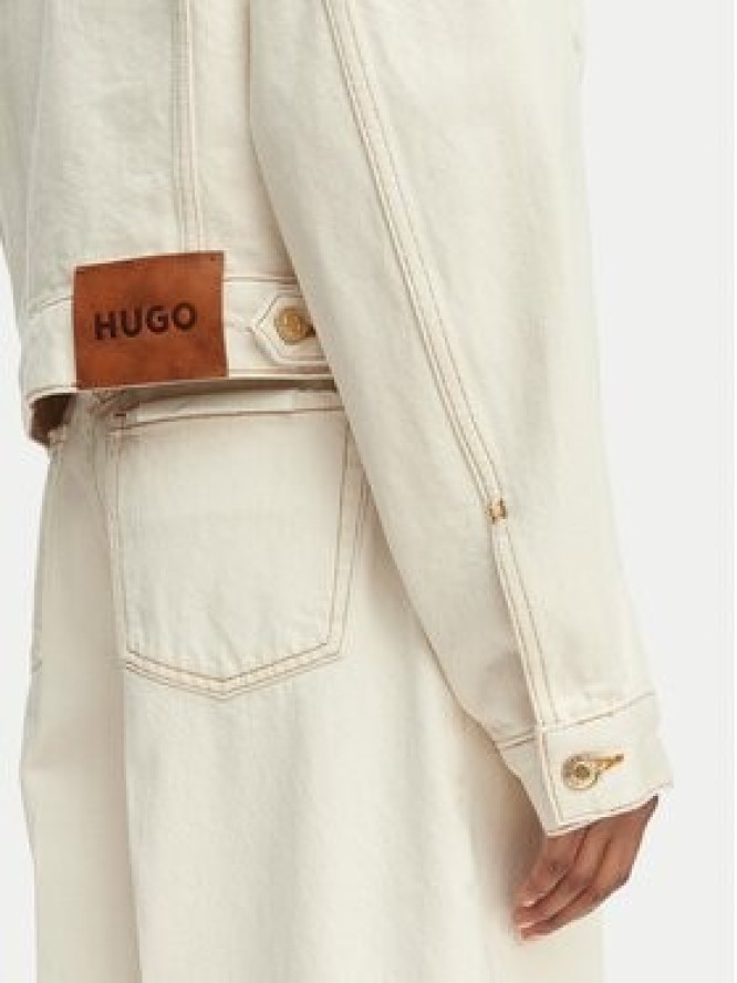 HUGO Kurtka jeansowa Gisolia 50559618 Écru Relaxed Fit