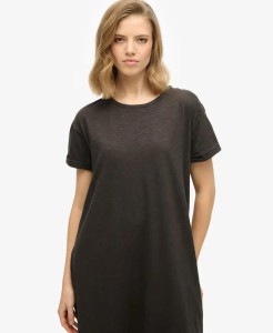 superdry Midi T-shirt Dress z 100% bawełny – Czarny