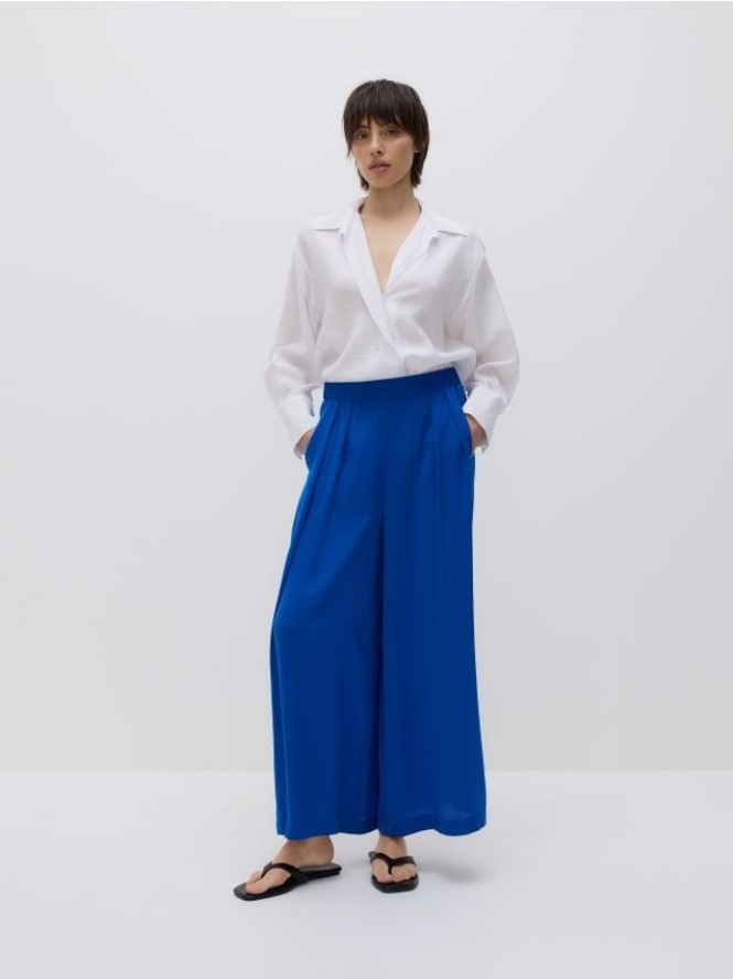 Spodnie palazzo - granatowy