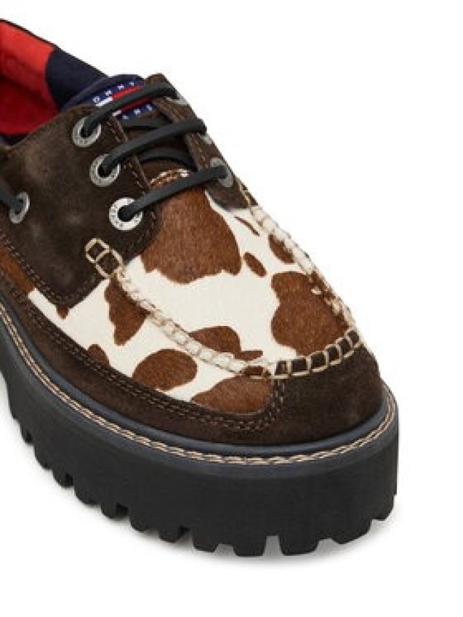 Tommy Jeans Półbuty Archive '01 Calf Hair EN0EN03004 Brązowy