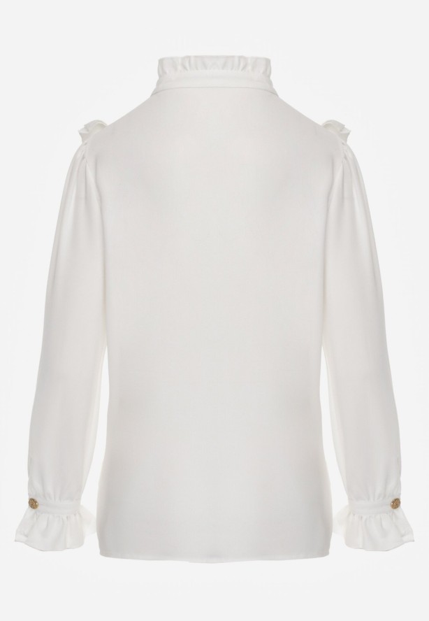 Biała Koszula z Żabotem i Falbankami Livjos