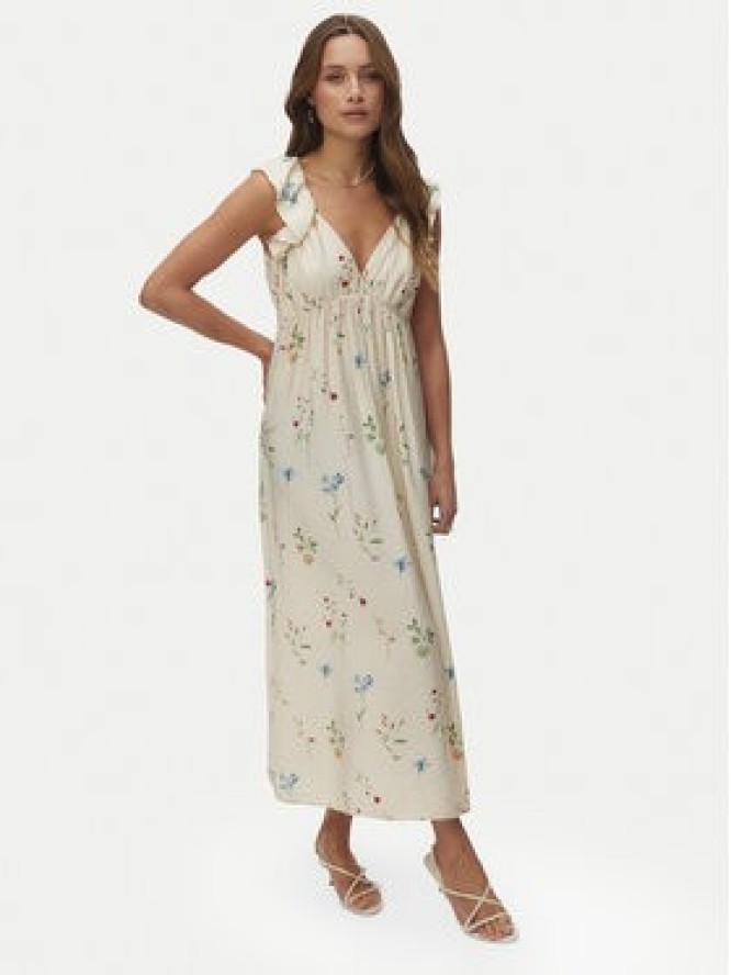 Vero Moda Sukienka letnia Josie 10324125 Beżowy Regular Fit