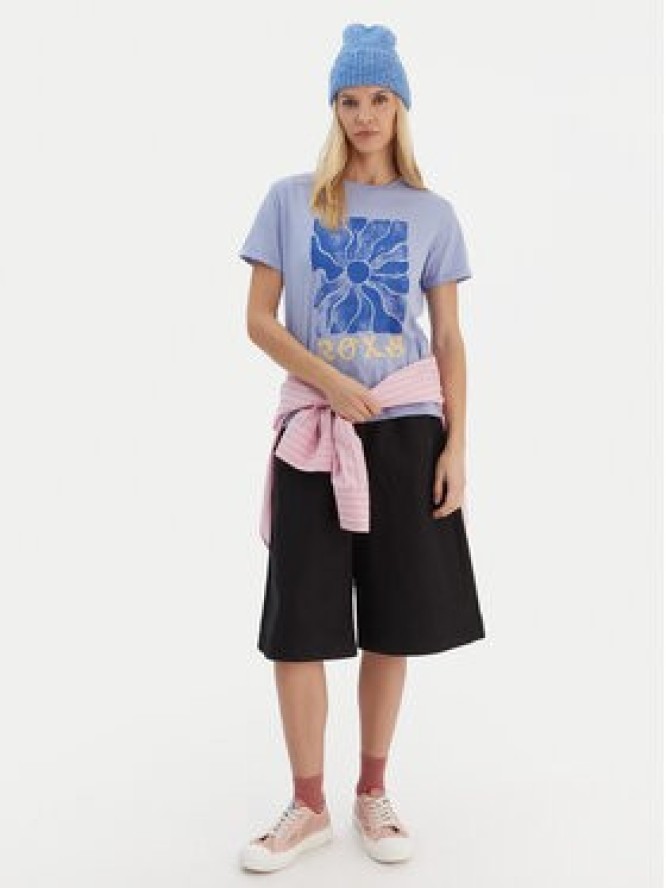 Roxy T-Shirt ERJZT05911 Fioletowy Regular Fit