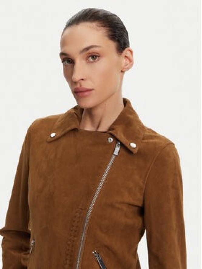 Serge Pariente Kurtka skórzana Oxford Vs Brązowy Slim Fit