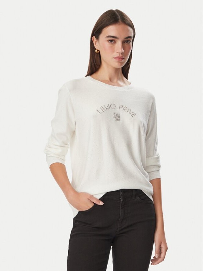 Liu Jo Sport Sweter TF6037 MS049 Kremowy Regular Fit