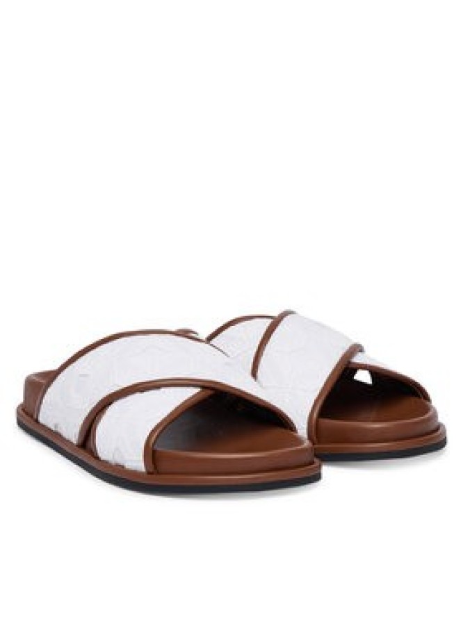 Max Mara Beachwear Klapki Peonie 2616521019650 Biały