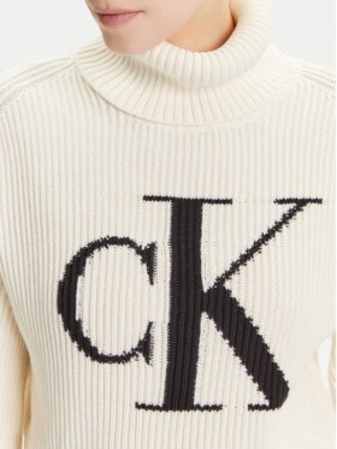 Calvin Klein Jeans Golf LV047D349G Écru Loose Fit