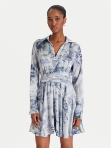 Guess Sukienka koktajlowa W5YK00 WF1T2 Niebieski Regular Fit