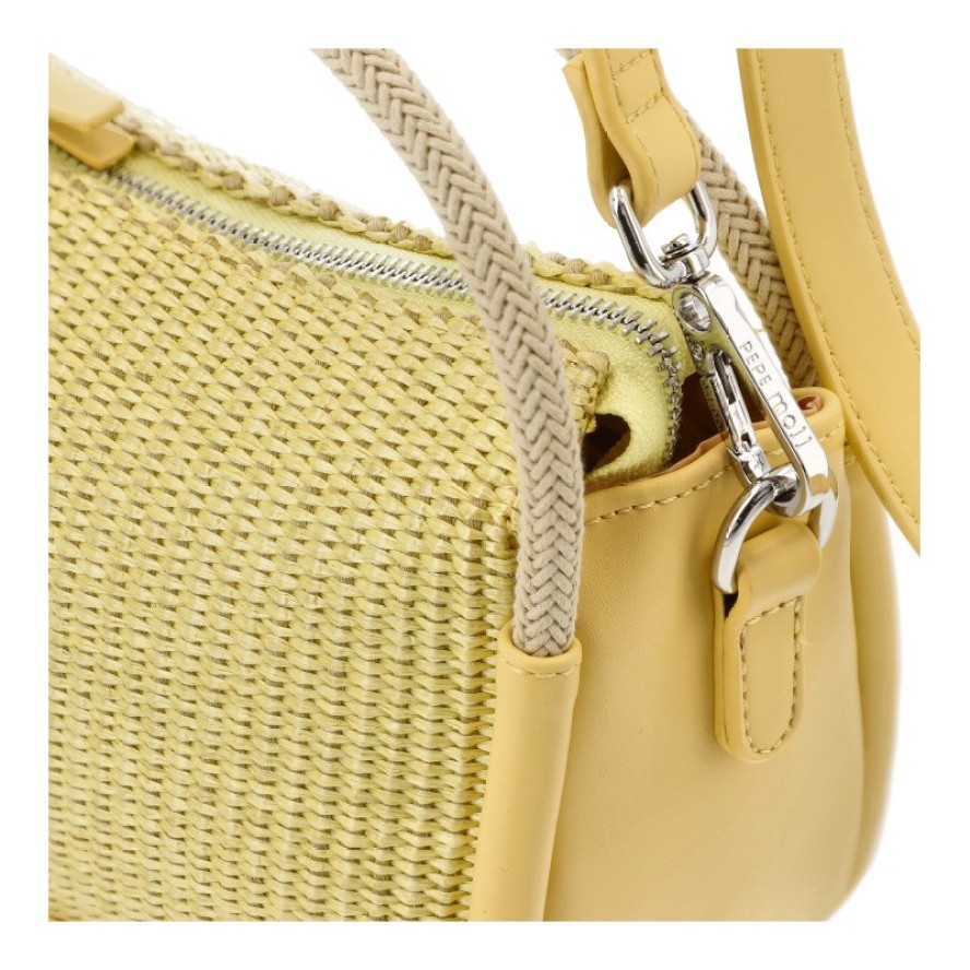 Żółta Torebka Pepe Moll Stylowy Kuferek Damski