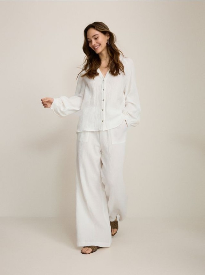 Muślinowa bluzka - biały