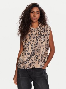 adidas Kamizelka Animal Print 3-Stripes JV6957 Beżowy Loose Fit