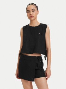 Tommy Jeans Top DW0DW22779 Czarny Regular Fit