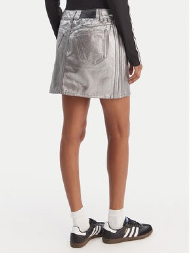 adidas Spódnica mini 3-Stripes KD2899 Srebrny Regular Fit