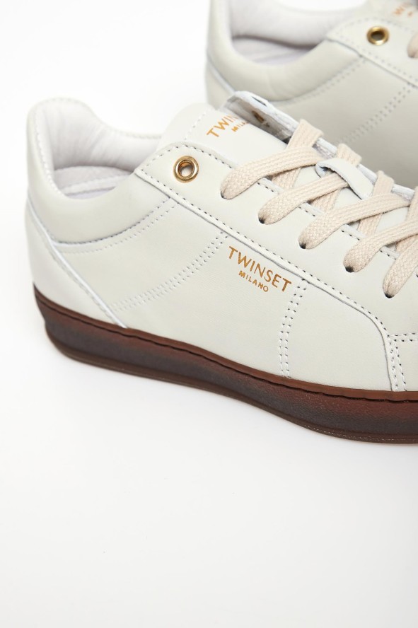 Sneakersy damskie skórzane TWINSET