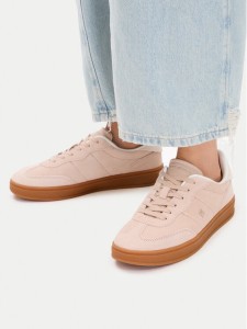 Tommy Hilfiger Sneakersy Th Monogram Plaque Suede Trainers FW0FW09180 Różowy