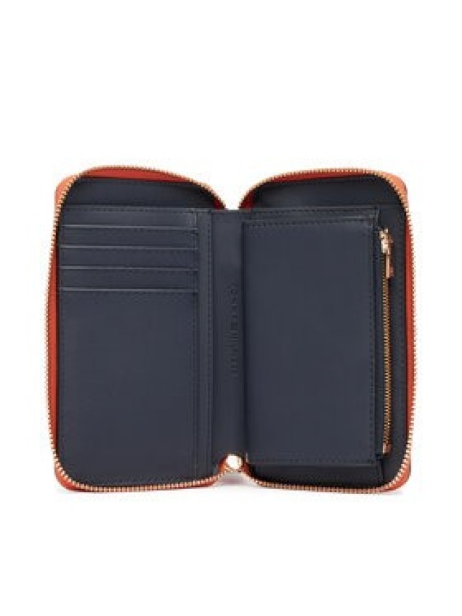Tommy Hilfiger Portfel Th Logotape Compact Zip Around AW0AW18699 Pomarańczowy