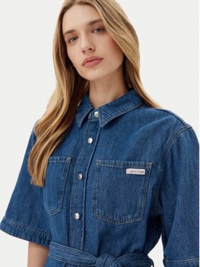 Calvin Klein Jeans Sukienka jeansowa J20J225169 Niebieski Boxy Fit