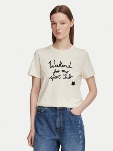 Weekend Max Mara T-Shirt Edison 2625976041 Kremowy Regular Fit