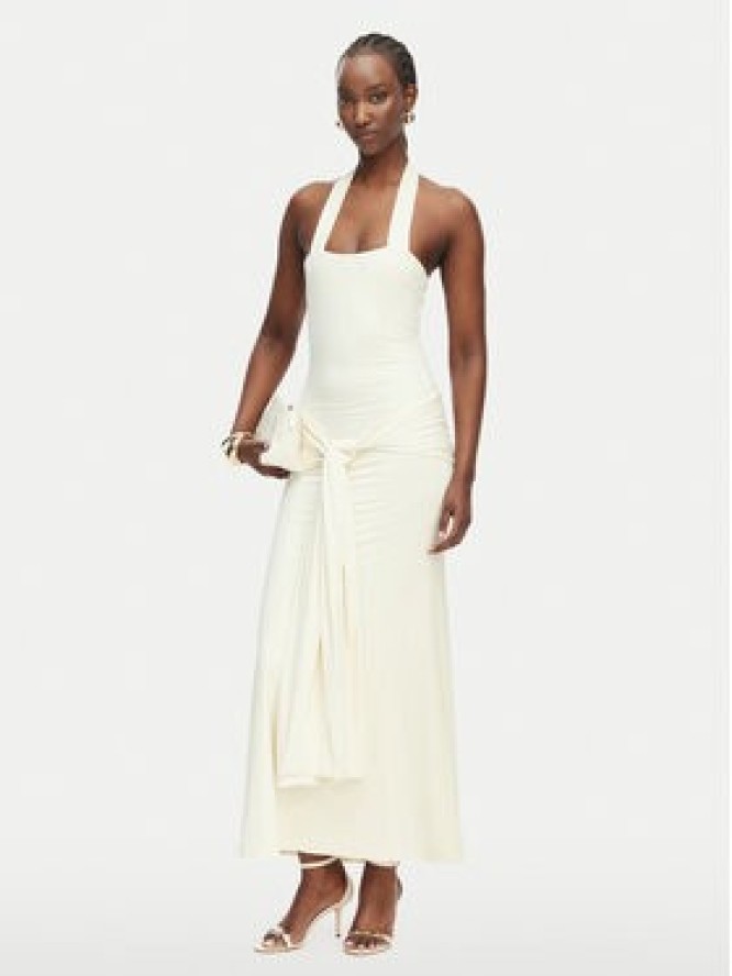 Bardot Sukienka wieczorowa Emilia 60386DB Kremowy Slim Fit
