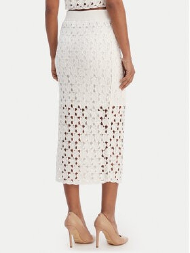 Fracomina Spódnica midi FR26SG4008K488R6 Écru Slim Fit