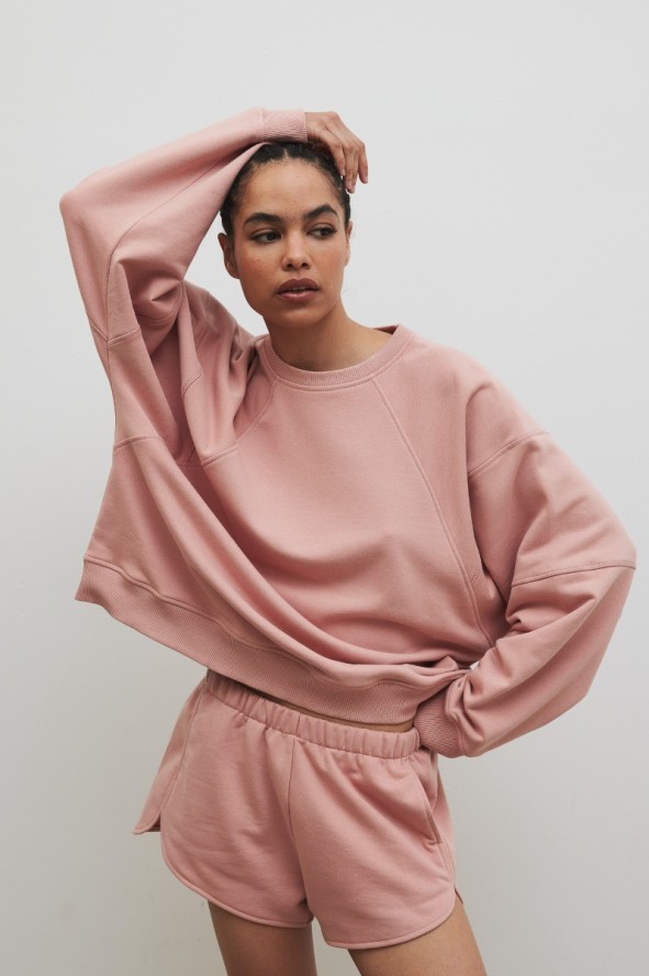 Bluza damska z przeszyciami w kolorze COTTONE ROSE - NORD-UNI