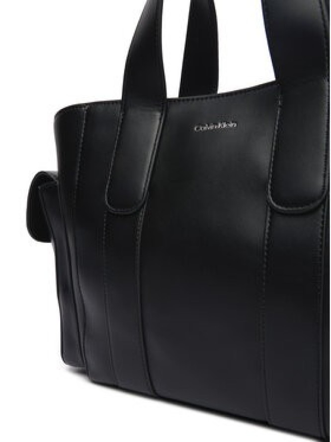 Calvin Klein Torebka Webbing Strap Small Tote LV04F3290G Czarny