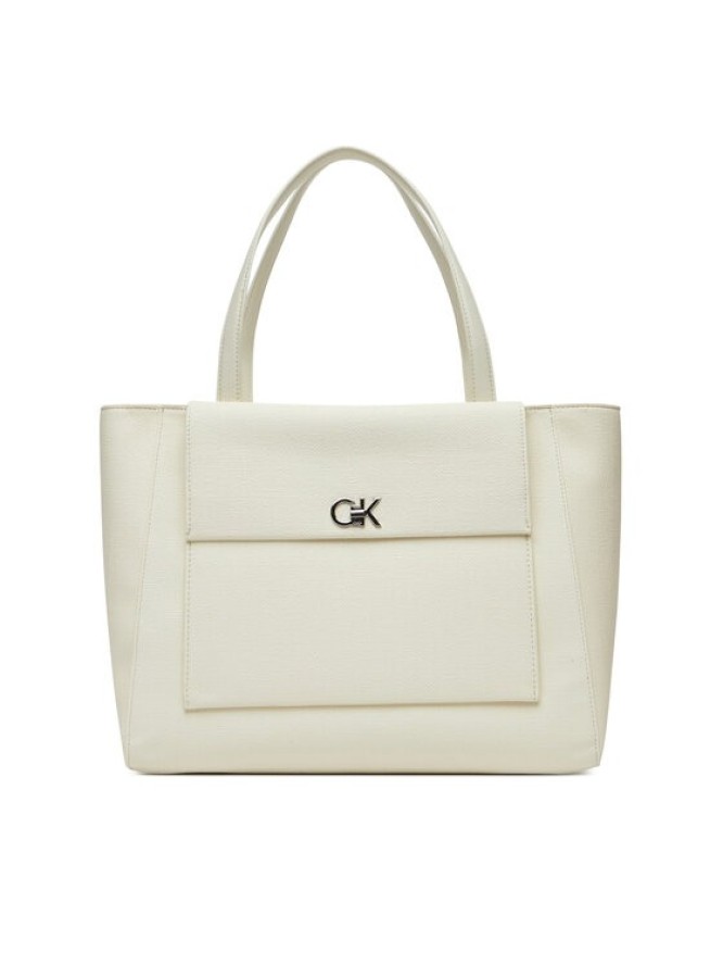 Calvin Klein Torebka Ck Medium Shopper_Tex K60K613178 Biały