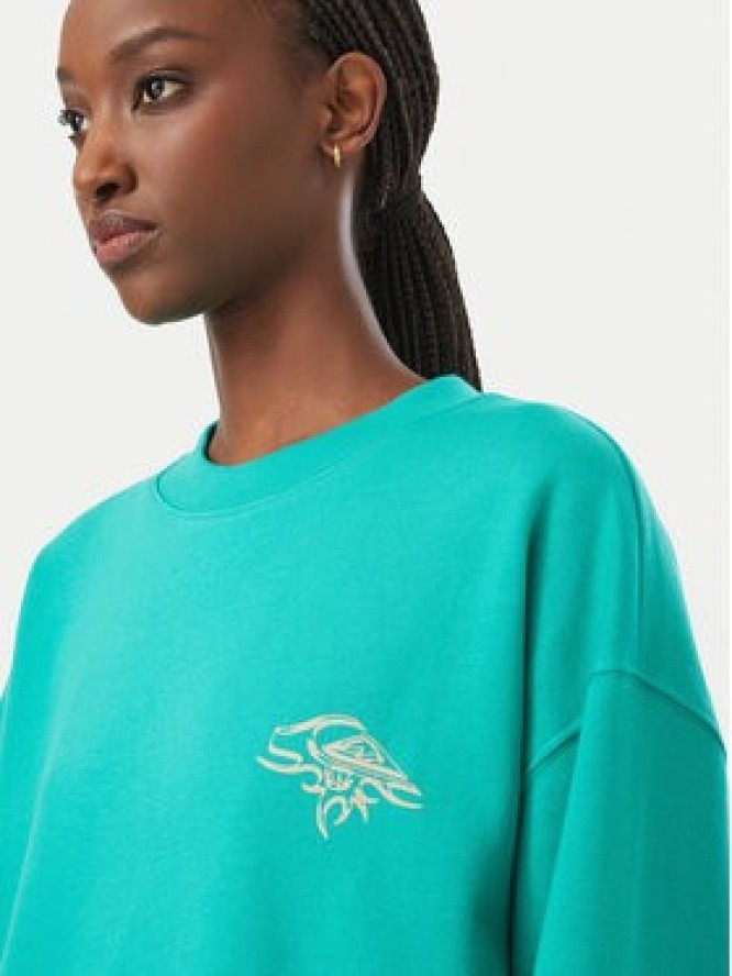 Quiksilver Bluza Standard Crew EQWFT03188 Zielony Regular Fit
