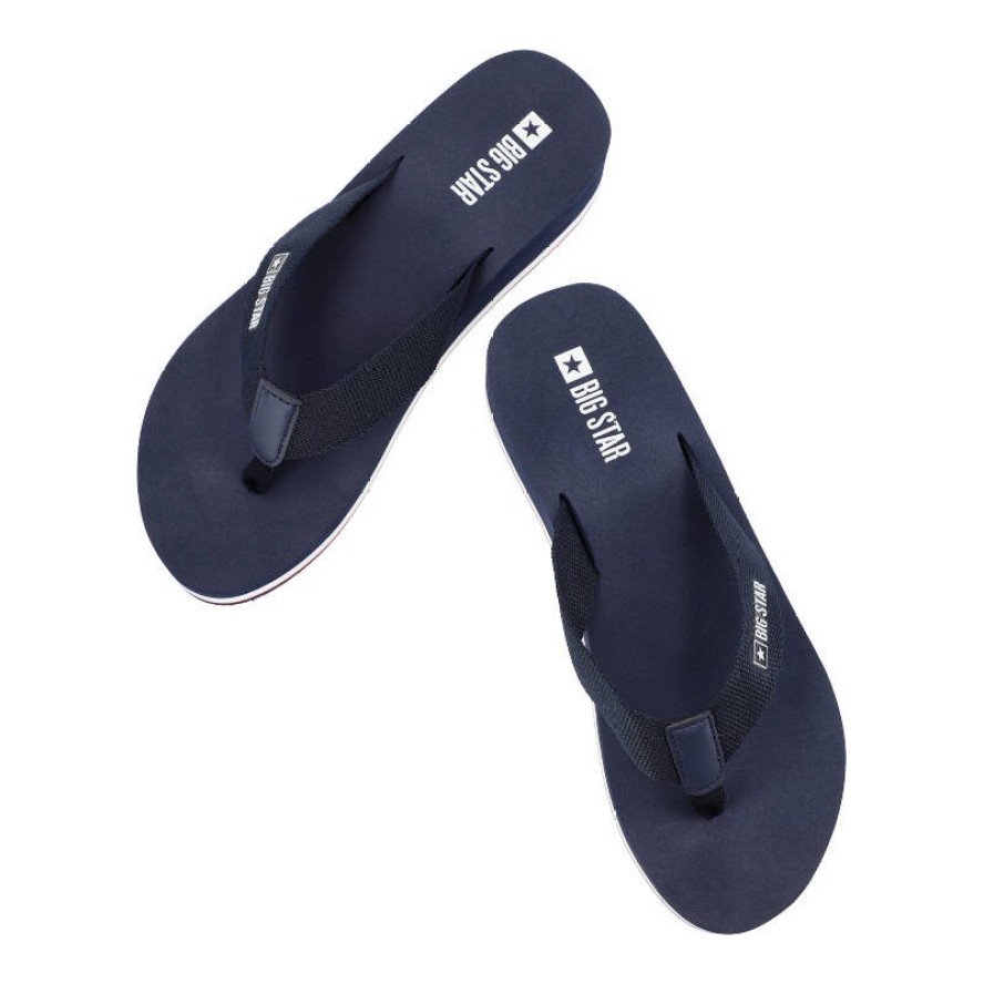 Granatowe Japonki Big Star Wsuwane Obuwie Damskie
