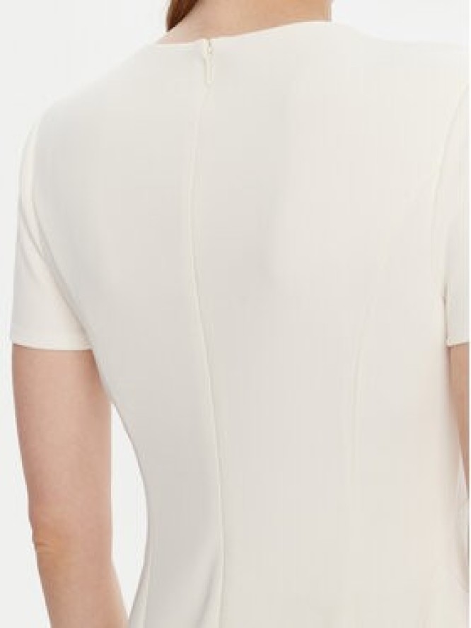 Calvin Klein Sukienka koktajlowa LV044C064G Écru Slim Fit