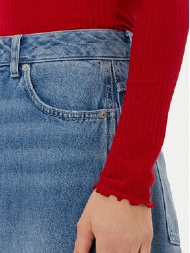 ONLY Bluzka Emma 15180040 Czerwony Slim Fit