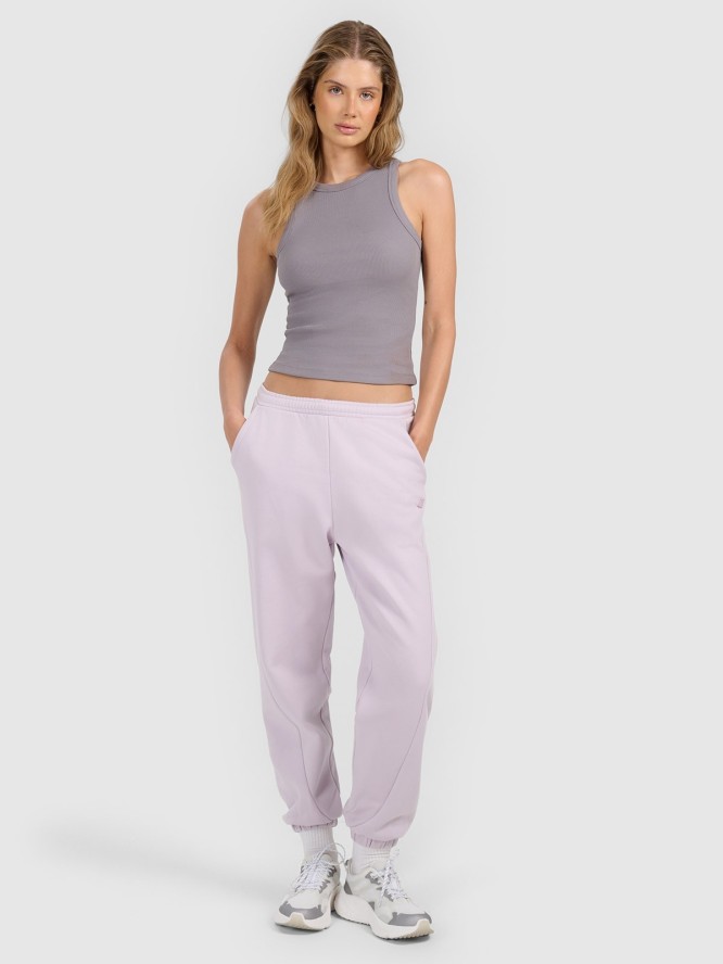 4F Top slim z prążkowanej dzianiny damski - szary L