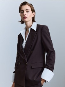 Dwurzędowa marynarka - ciemnobrązowy