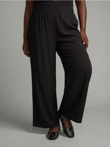 Wiskozowe spodnie palazzo Plus Size - czarny