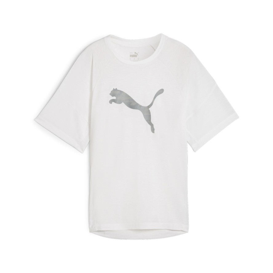 Damska koszulka z nadrukiem EVOSTRIPE PUMA White