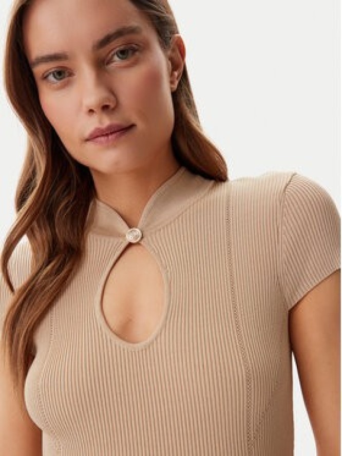 Guess Sukienka dzianinowa W5GK46 Z3L10 Brązowy Slim Fit