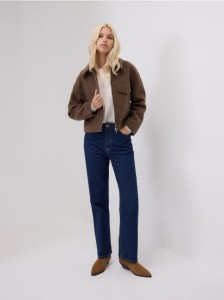 Kurtka z tkaniny boucle - brązowy