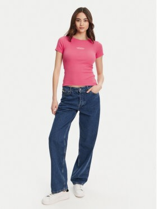 Guess Jeans T-Shirt W5YP37 KA0H1 Różowy Slim Fit