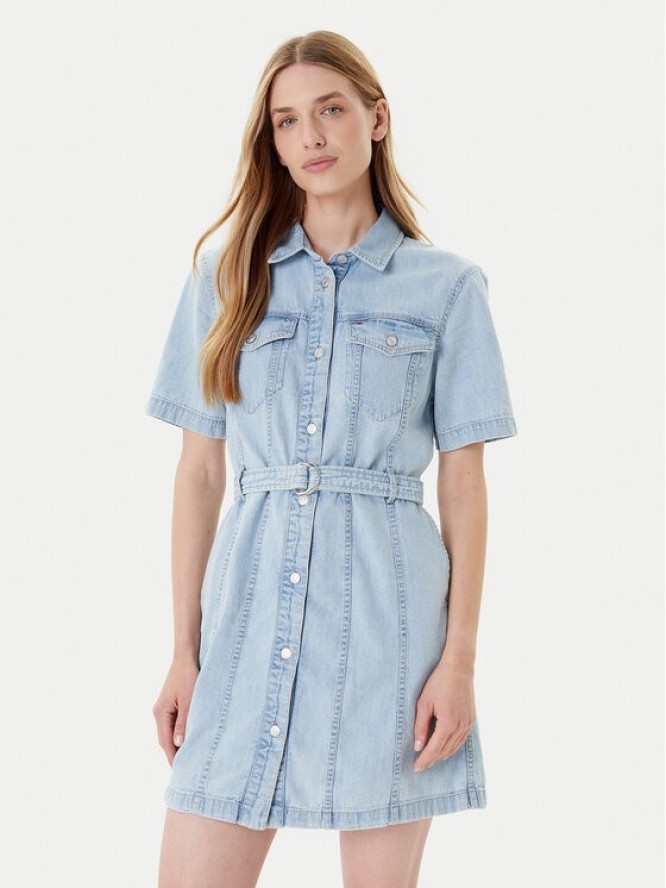 Tommy Jeans Sukienka jeansowa DW0DW21168 Niebieski Regular Fit