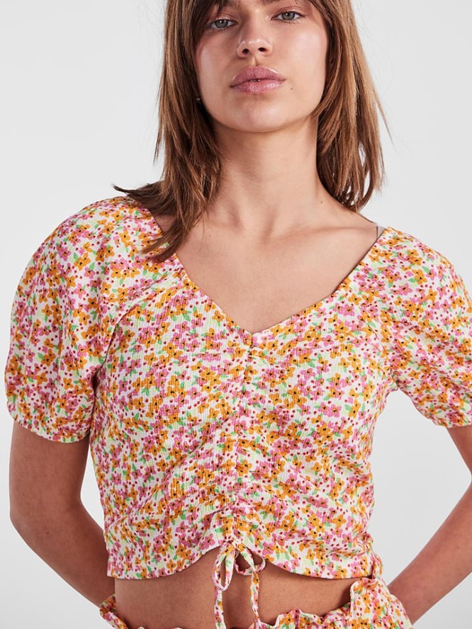 Pieces Bluzka w kolorze pomarańczowym rozmiar: L