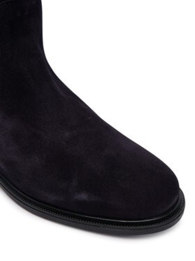 Tommy Hilfiger Kozaki Enamel Flag Suede High Chelsea FW0FW09574 Granatowy