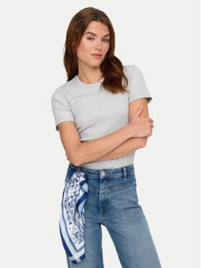 ONLY T-Shirt Val 15339774 Szary Slim Fit