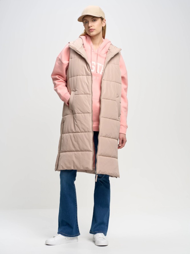 Kamizelka damska pikowana beżowa Nemuna 801