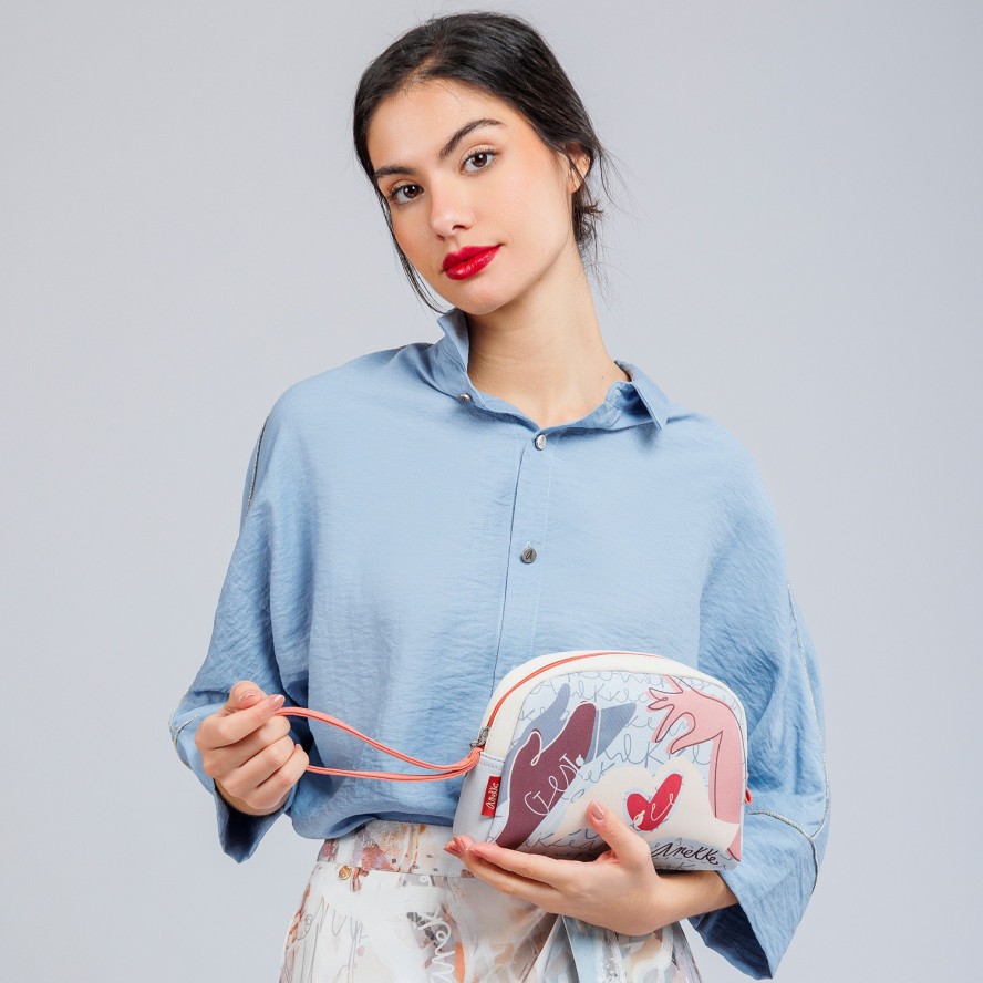 Beżowa Kosmetyczka Damska Anekke Premium