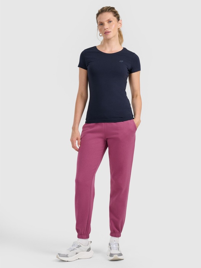 4F T-shirt slim gładki damski S