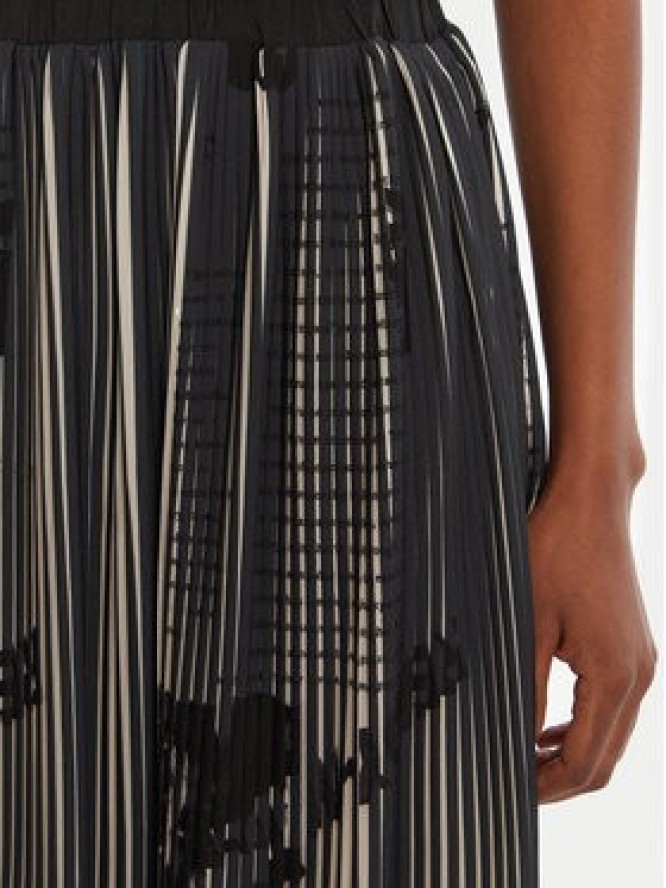 Desigual Spódnica plisowana Newspapers 25WWFW09 Czarny Regular Fit