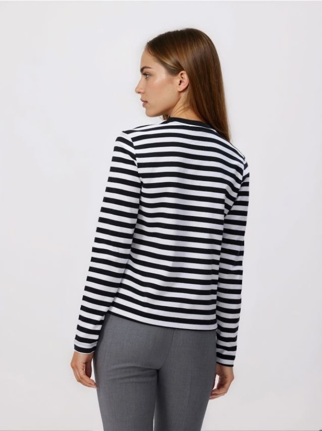 Longsleeve z merceryzowanej bawełny - czarny
