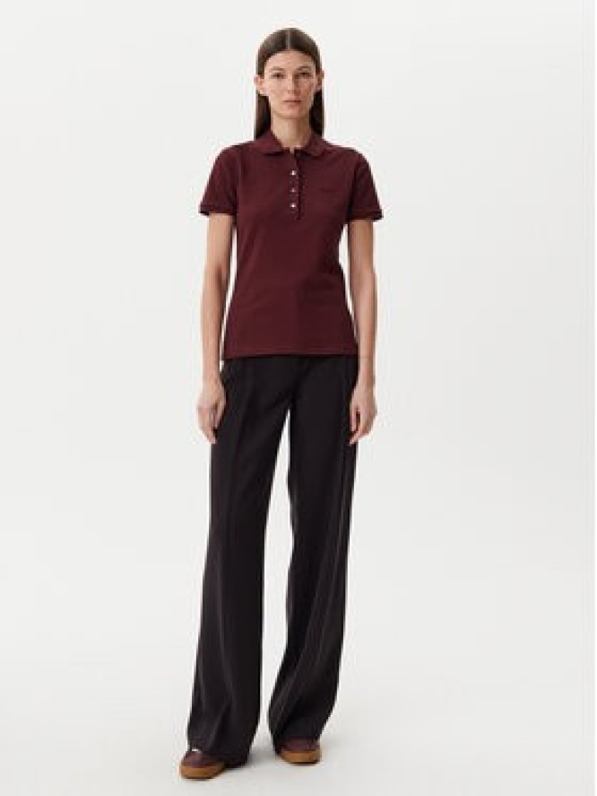 Lacoste Polo PF5462 Bordowy Slim Fit